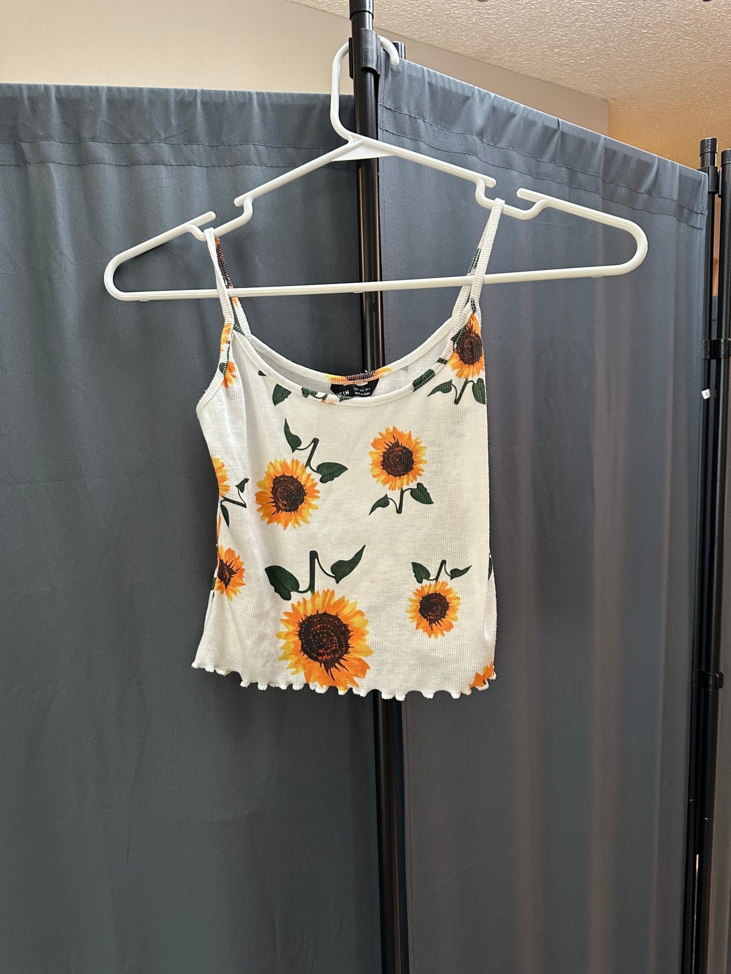 sunflower crop top tank