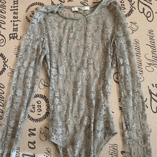 *Grey Lace Bodysuit