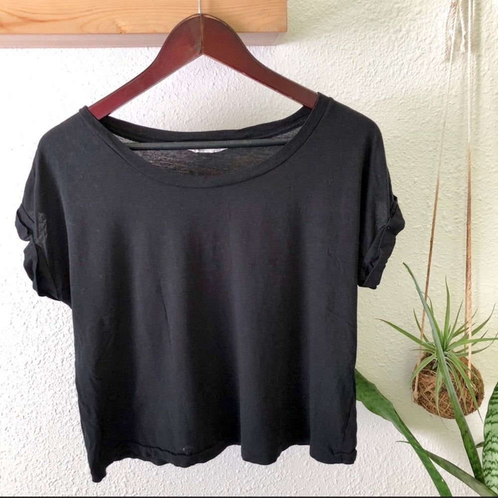 *Old Navy black cropped oversized t shirt