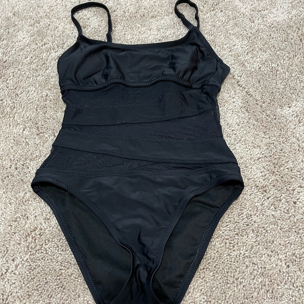 *one piece swimsuit with mesh