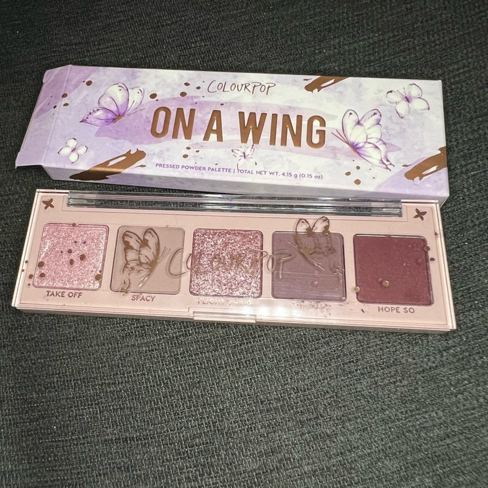 *colourpop eyeshadow palette (on a wing)