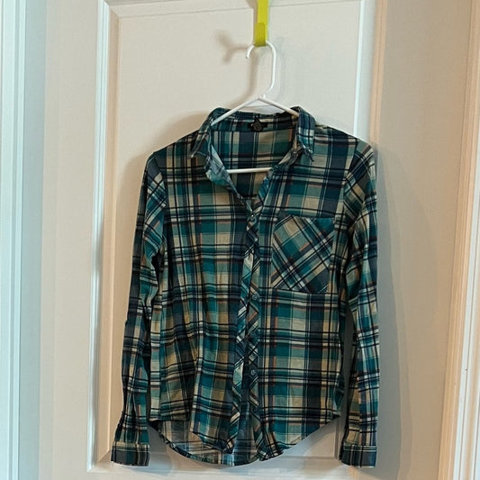 *Green Plaid Button Up