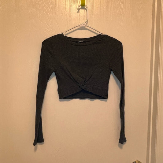 *dark grey crop long sleeve